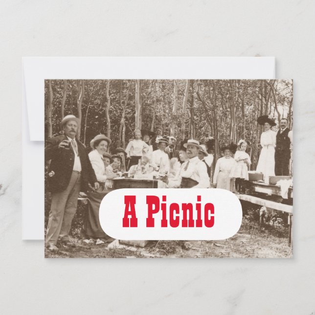 Vintage good old-fashioned Picnic Party Invitation (Front)