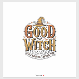 Vintage Good Witch Halloween Typography Design_1