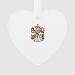 Vintage Good Witch Halloween Typography Design_1 Ornament
