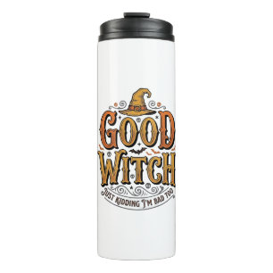 Vintage Good Witch Halloween Typography Design_1 Thermal Tumbler