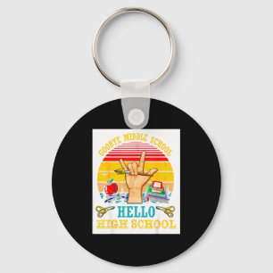 Vintage goodbye middle school graduation hello key ring