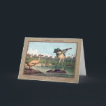 Vintage Goose and a Frog Christmas Card<br><div class="desc">Vintage goose and a frog Christmas card. “A goose and frog,  they met in a bog. A serenade was the reason.  And here is displayed my short serenade: The Compliments of the Season.” High quality,  custom restored vintage image from 1881.</div>