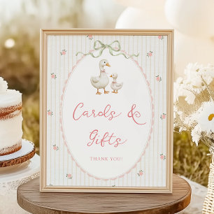 Vintage Goose Baby Shower Cards & Gifts Sign