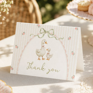 Vintage Goose Baby Shower Thank You Card