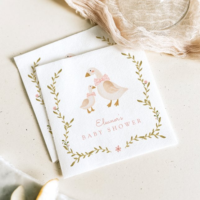 Vintage Goose Girl Baby Shower Napkin (Creator Uploaded)