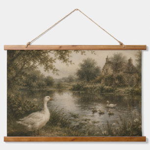 Vintage Goose Pond Cottage Wall Hanging Tapestry