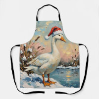 Vintage Goose with Santa Hat by Frozen Christmas