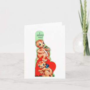 Vintage Gopher Valentine Card
