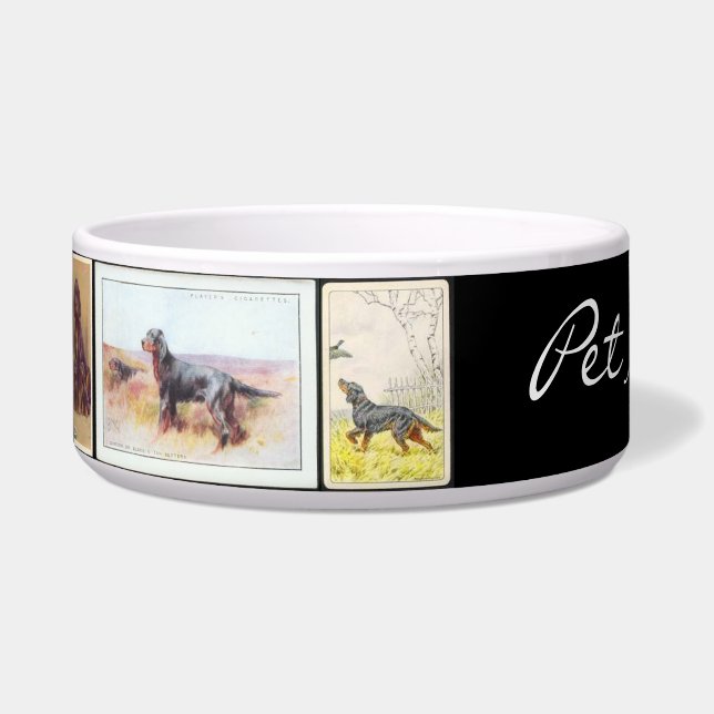 Vintage Gordon Setter Cigarette Card Pet Bowl (Left)
