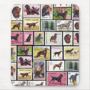 Vintage Gordon Setter Stamps of the World Mousepad