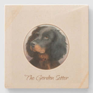 Vintage Gordon Setter Stone Coaster