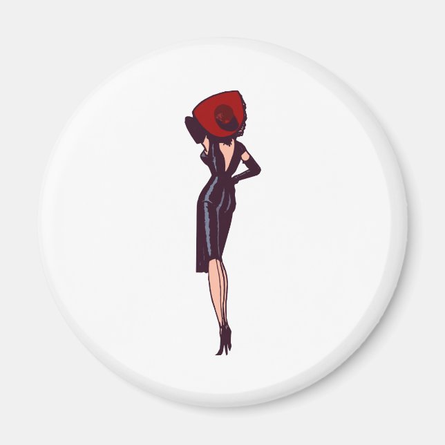 Vintage Gorgeous Glamour Girl Retro Pinup Magnet (Front)