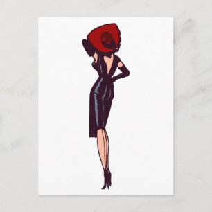 Vintage Gorgeous Glamour Girl Retro Pinup Postcard