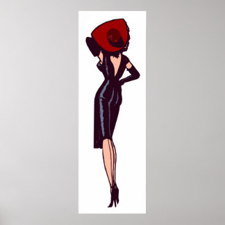 Vintage Gorgeous Glamour Girl Retro Pinup Poster