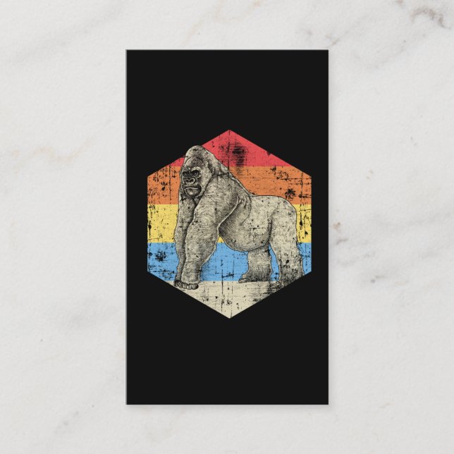 Vintage Gorilla Art Safari Animal Business Card (Front)
