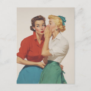 Vintage Gossip Girls Delight Postcard