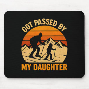 Vintage Got Ped By My Daughter Funny Ski Retro Fam Mouse Mat