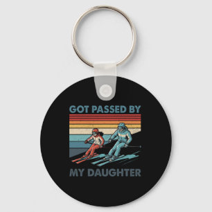 Vintage Got Ped By My Daughter Funny Skiing Family Key Ring
