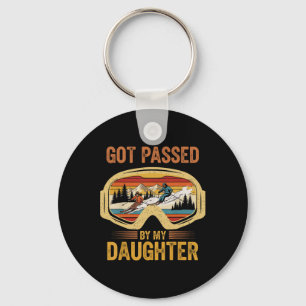 Vintage Got Ped By My Daughter Funny Skiing Family Key Ring