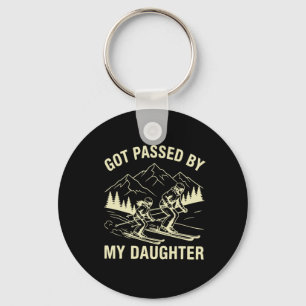 Vintage Got Ped By My Daughter Funny Skiing Father Key Ring