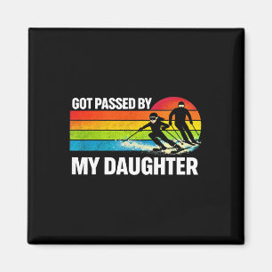 Vintage Got Ped By My Daughter Funny Skiing Retro Magnet