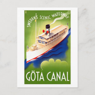 Vintage Gota Canal Sweden's Scenic Waterway Travel Postcard