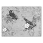 Vintage Goth Decoupage Crow Raven  Monochromatic