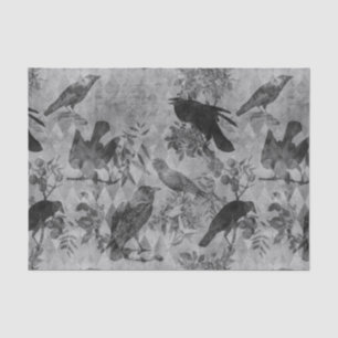 Vintage Goth Decoupage Crow Raven  Tissue Paper