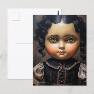 Vintage Goth Doll Postcard – Strange Charm