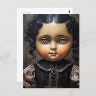 Vintage Goth Doll Postcard – Strange Charm