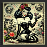 Vintage Goth Girl Illustration
