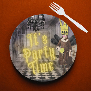Vintage Goth Halloween Costume Party   Paper Plate