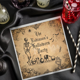 Vintage Goth Halloween Spooky Custom  Napkin