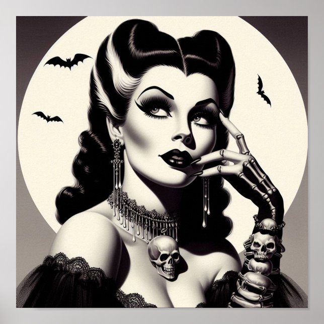 Vintage Goth Pin-up Poster (Front)