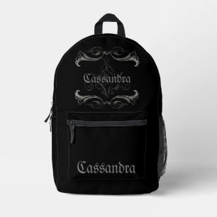 Vintage Goth Romantic Personalised Printed Backpack