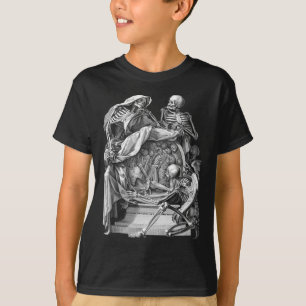 Vintage Goth Skeleton Engraving Memento Mori Hallo T-Shirt