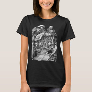 Vintage Goth Skeleton Engraving Memento Mori Hallo T-Shirt