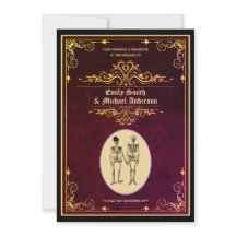 Vintage Goth Skeleton Wedding Engagement