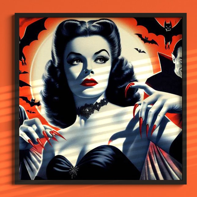 Vintage Goth Vampire Woman Poster (Creator Uploaded)