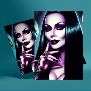 Vintage Goth Woman Postcard