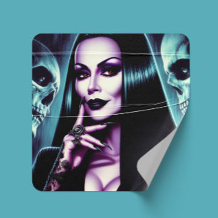 Vintage Goth Woman Square Sticker