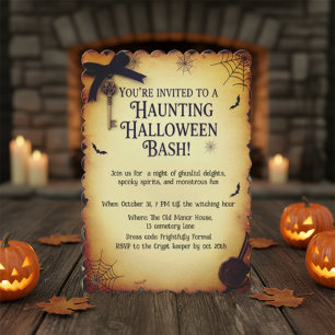 Vintage Gothic Apothecary Haunted Halloween Bash  Invitation