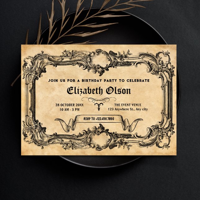 Vintage gothic birthday invitation (Creator Uploaded)