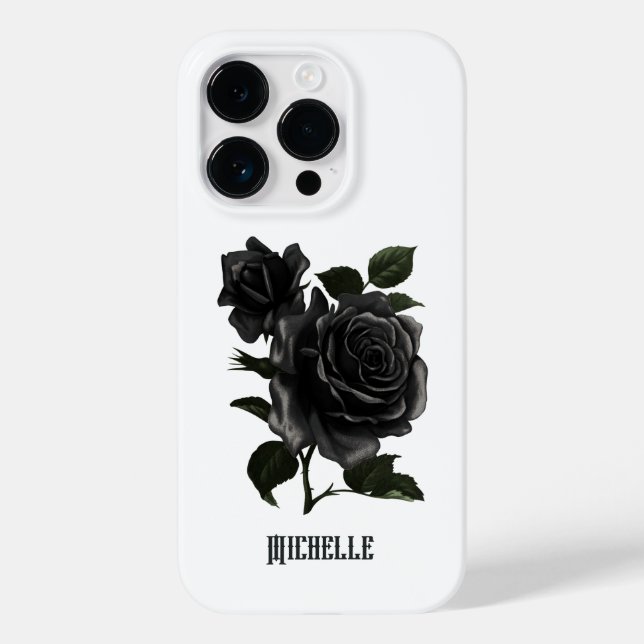 Vintage Gothic Black Roses Case-Mate iPhone Case (Back)