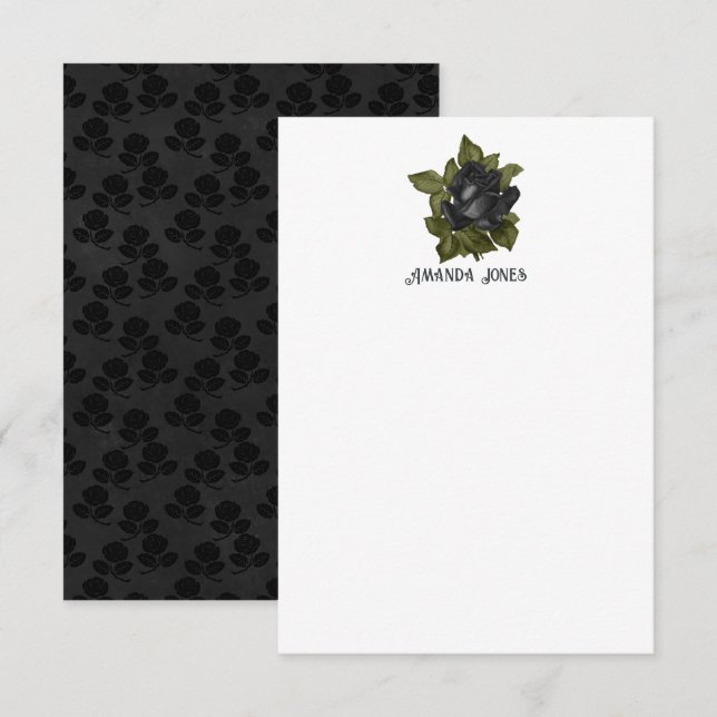 Vintage Gothic Black Roses Personalised (Front/Back)