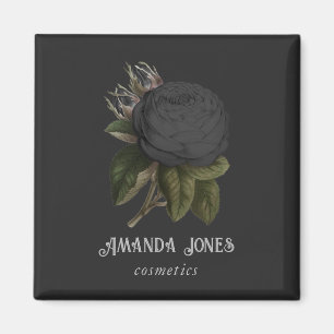 Vintage Gothic Black Roses Personalised Magnet