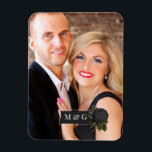 Vintage Gothic Black Roses Wedding Monogram Magnet<br><div class="desc">Vintage gothic wedding photo magnet featuring a black roses.</div>