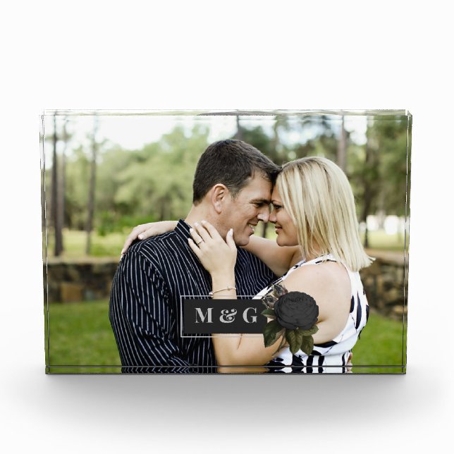 Vintage Gothic Black Roses Wedding Photo (Front)