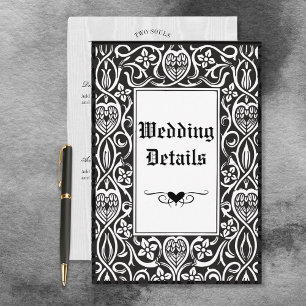 Vintage Gothic Black & White Roycroft Frame Enclosure Card