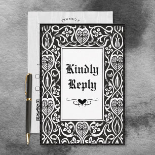 Vintage Gothic Black & White Roycroft Frame RSVP Card